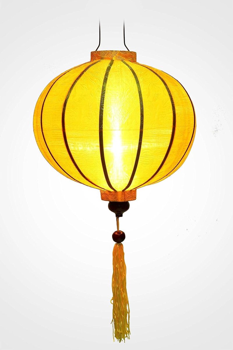 Aziatische lantaarn - Decoratieve lampion - Sfeerverlichting creëren - Handgemaakt vakmanschap - Diameter 33 cm - Geel