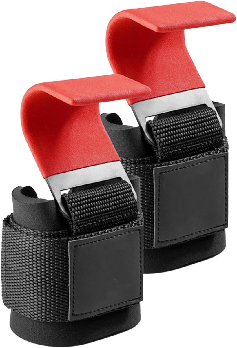 Optrekhaken voor krachttraining, set van 2, ideale lifting straps voor deadlift en powerlifting, met polskussen voor optimale grip en ondersteuning tijdens workouts