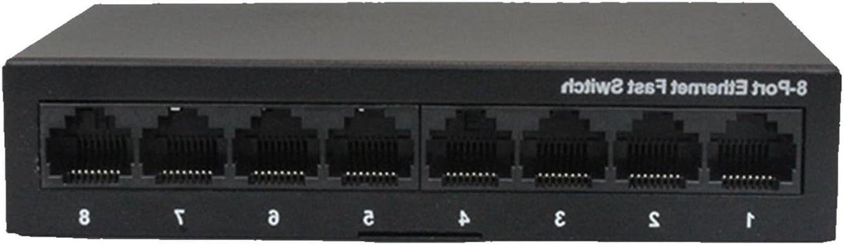 Netwerk Switch - Netwerk Hub - Internet Verdelen - 42 Poorten - 15x15x10 cm - Zwart