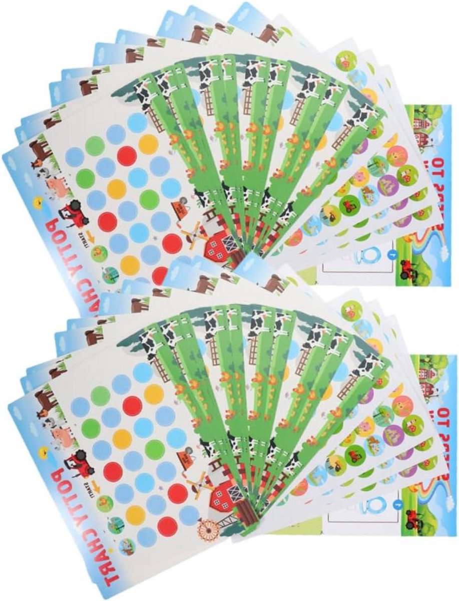 Potty Training Stickers - Zindelijkheid Stickers - Kinderen Trainen - Met Beloningsschema - 26 x 21 cm - Multi