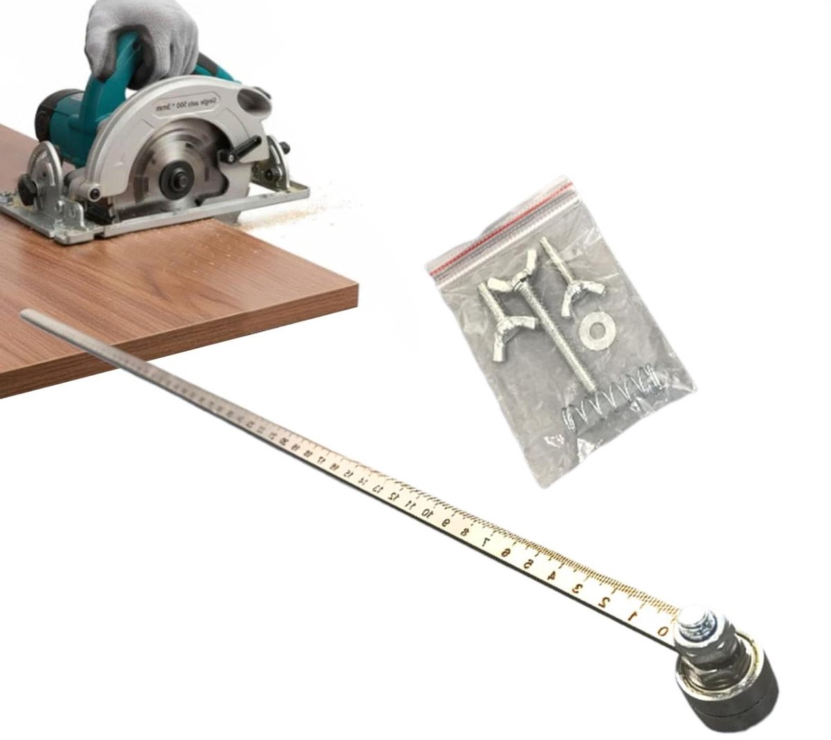Houtbewerkingsgids - Precisie Kalibrator - Nauwkeurig Meten - Verstelbaar Ontwerp - 50 cm - Zilver