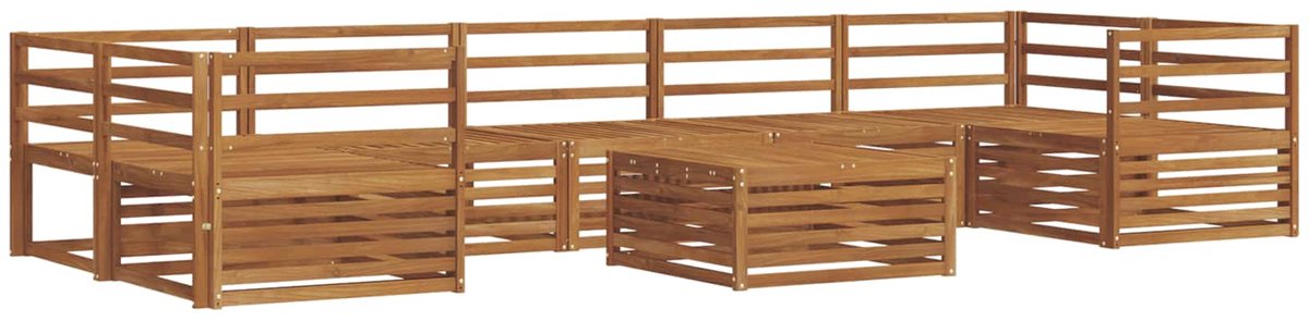 vidaXL Buiten - bank - set - 8 - st - 7-zits - Naturel - Massief - Acacia - Hout