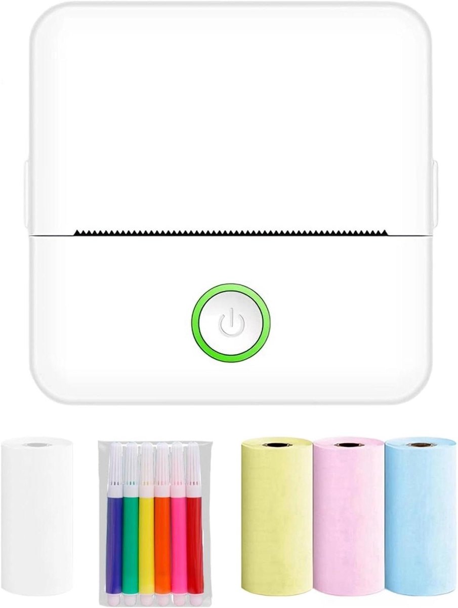 Draagbare Mini Printer - Zakprinter Thermisch - Foto's Printen - Inktloos Printen - 8.5 x 4.5 cm - Wit