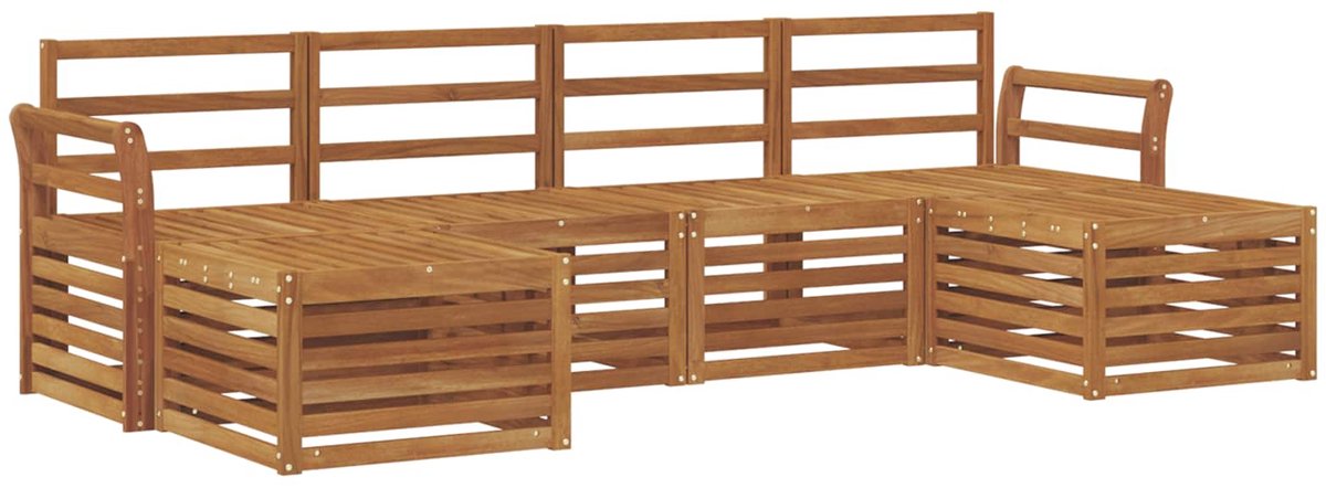vidaXL Buiten - bank - set - 6 - st - 6-zits - Naturel - Massief - Acacia - Hout