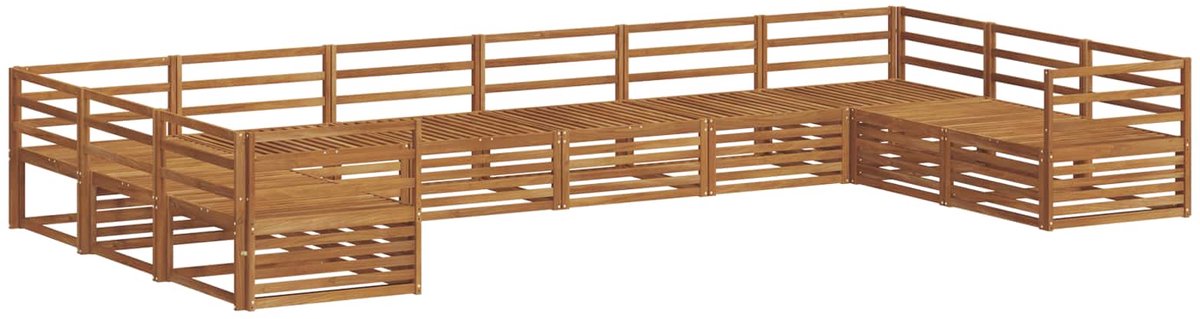 vidaXL Buiten - bank - set - 11 - st - 10-zits - Naturel - Massief - Acacia - Hout