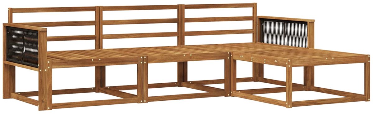vidaXL Buiten - bank - set - 4 - st - 4-zits - Naturel - Massief - Acacia - Hout