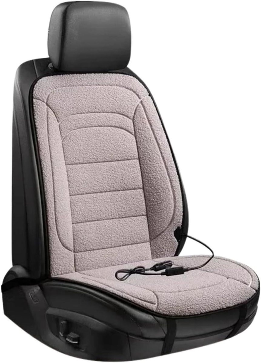Verwarmd Zitkussen - Autostoelwarmer - Comfortabele Rit - Universele Pasvorm - 12V - Grijs