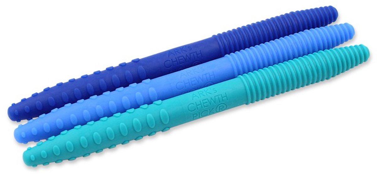 ARK Therapeutic kauwspeelgoed Chewth Pick® sensorisch, set van 3, blauw.