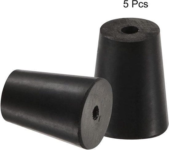 Rubberen Tapse Stoppen - Laboratorium Pluggen - Gaten Afdichten - Duurzaam Materiaal - 5 Stuks 14-19mm - Zwart — afbeelding 5