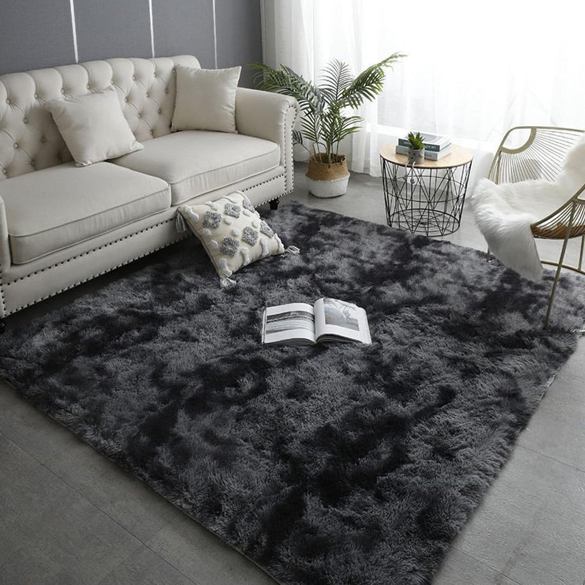 Vloerkleed Woonkamer - Pluizig Hoogpolig - Creëer Sfeer - Antislip Bodem - 130 x 385 cm -