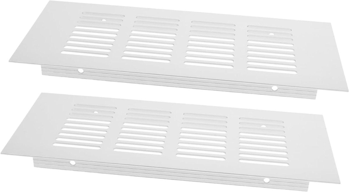 Ventilatierooster - Luchtgitter - Ventilatie Verbeteren - Duurzaam Aluminium - 20x8x1.5 cm - Zilver