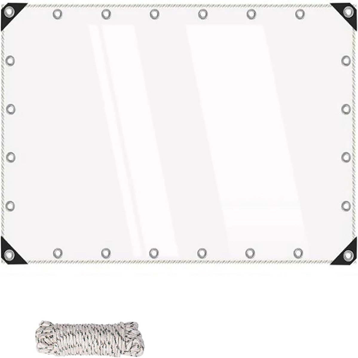 Transparant Zeil - Zeildoek Gordijn - Buiten Beschermen - Scheurvast PVC - 0.9 x 2.2 m - Transparant