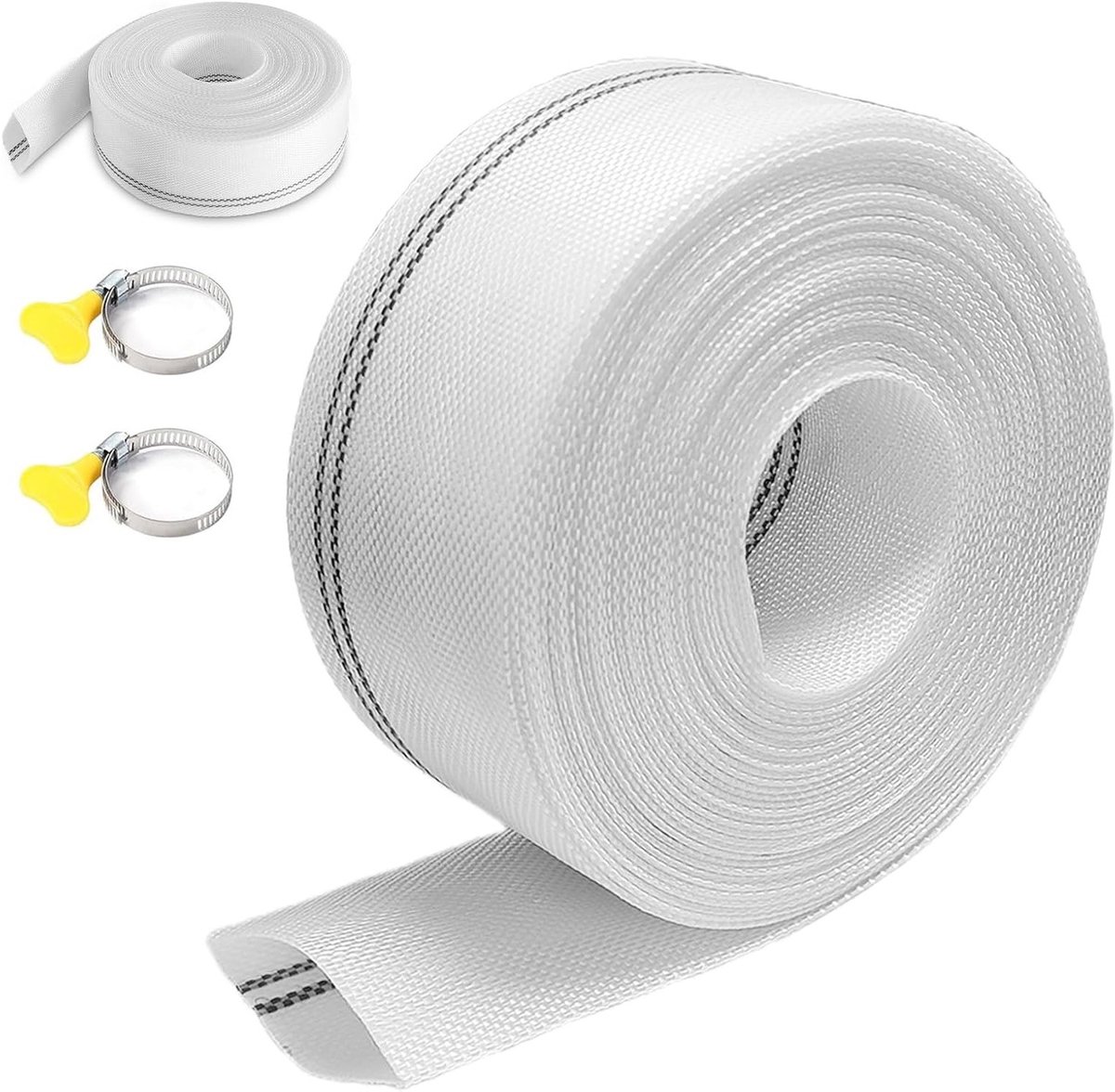 Flexibele 10 m Platte Tuinslang van 1/4 Inch - Dikke Weefsel Slang voor Dompelpompen, Landbouw en Tuinieren, Ideaal voor Fruitplantages en Grasmaaien