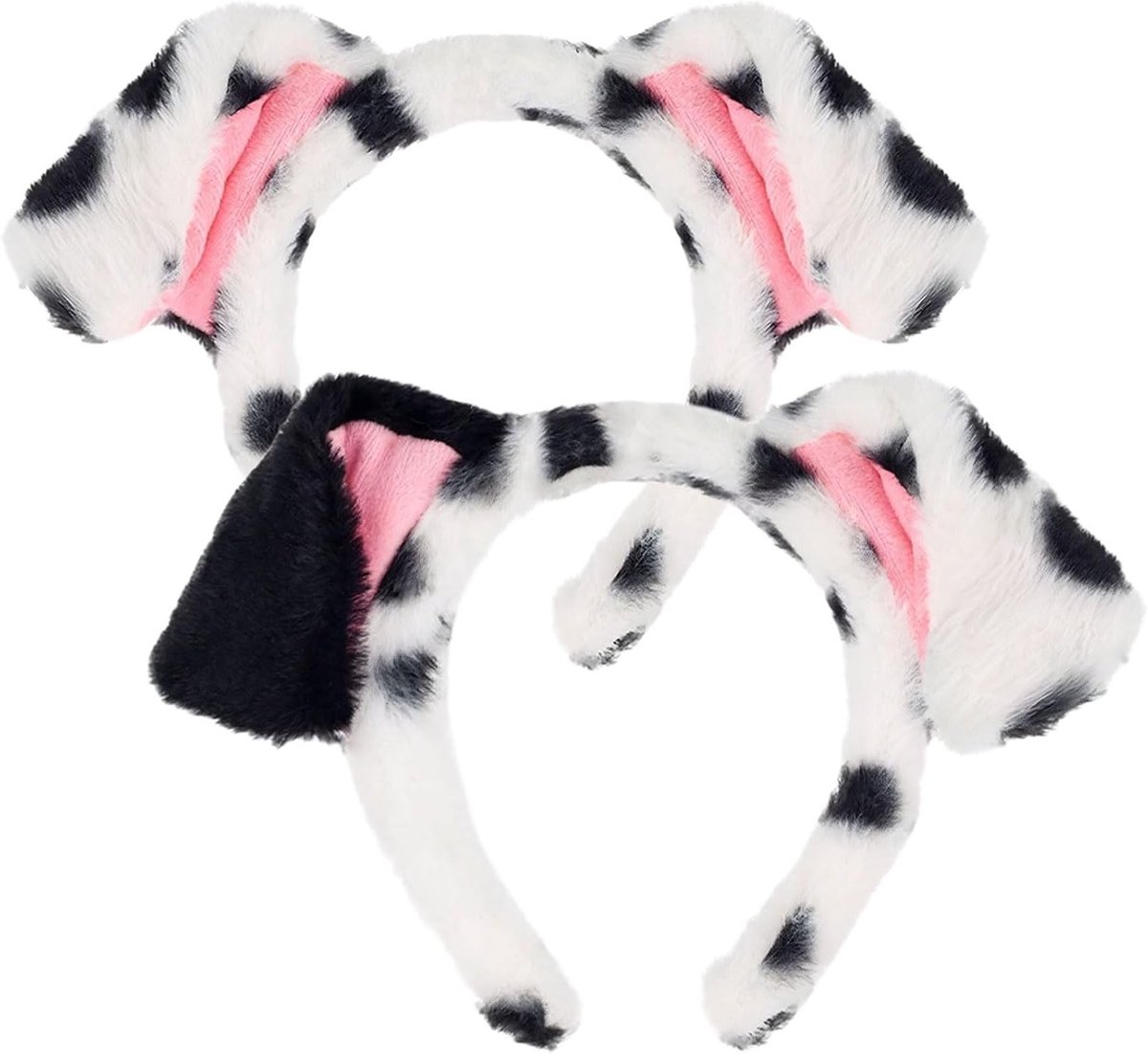 Set van 2 Pluche Hoofdbanden met Dalmatiër Oren voor Volwassenen - Dierenaccessoires voor Kostuum, Cosplay en Feestdagen