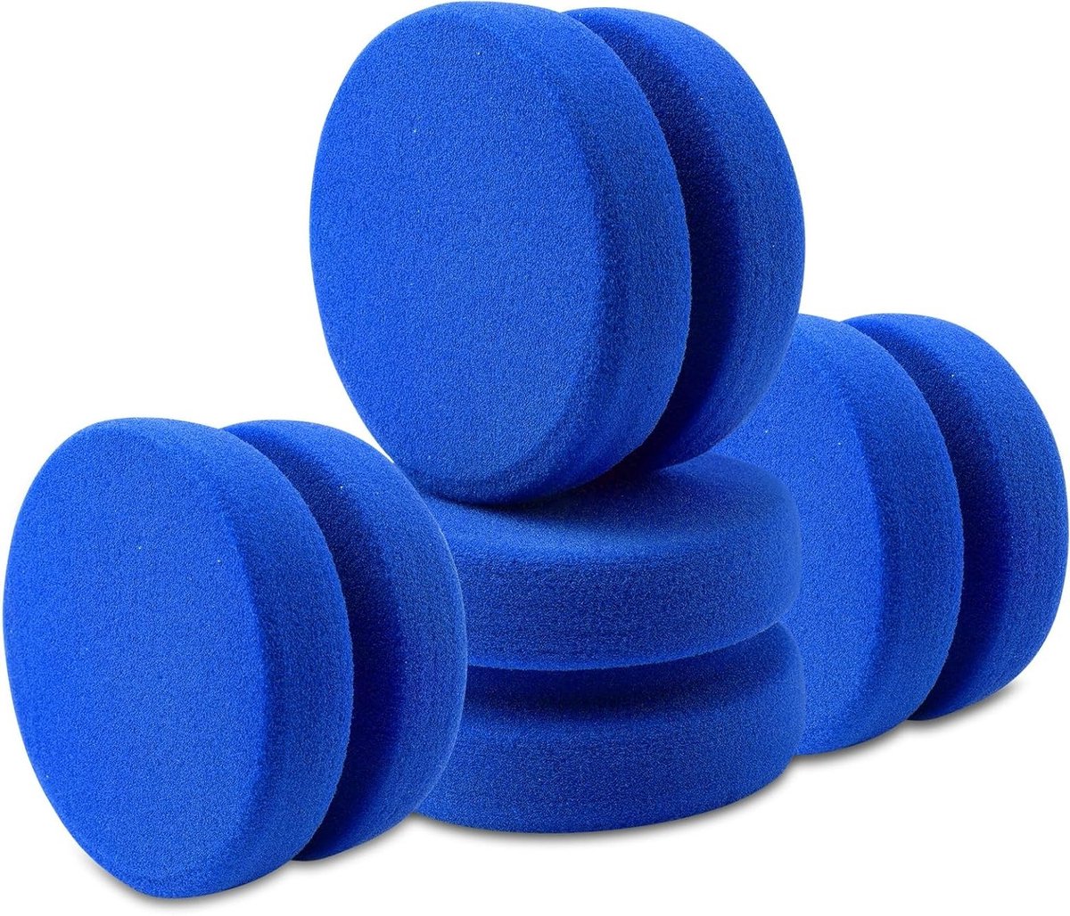 Set van 4 Dubbelzijdige Ronde Verf Sponsapplicators van 8 cm - Ideaal voor Acrylverf, Olieverf en Waterverf, Perfect voor Auto Waxen en Schoonmaken in de Keuken