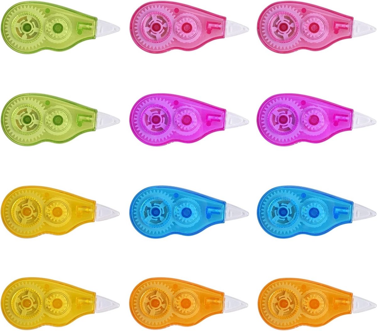 Mini Correctierol - Correctietape Set - Fouten Corrigeren - Soepele Applicatie - 12 Stuks - Kleurrijk
