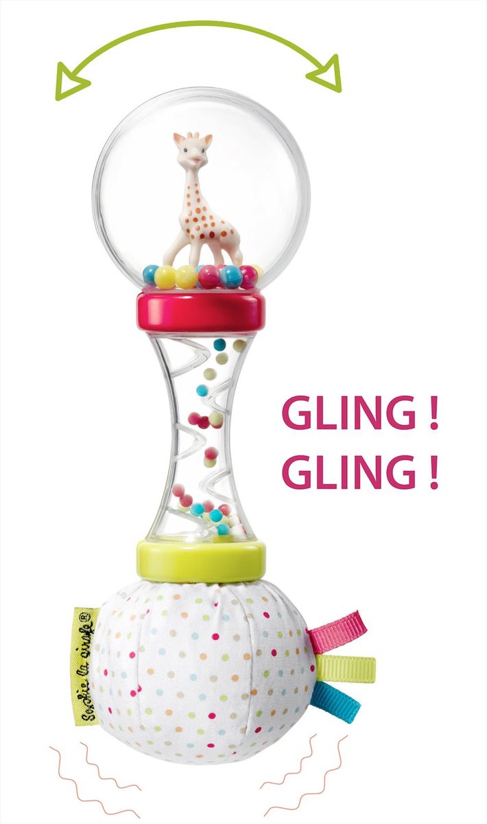 Sophie de giraf Zachte Maracas Rammelaar - Babyspeelgoed - Kraamcadeau - Babyshower cadeau - In wit/rode geschenkdoos - Vanaf 3 maanden - 6x6x17 cm — afbeelding 6