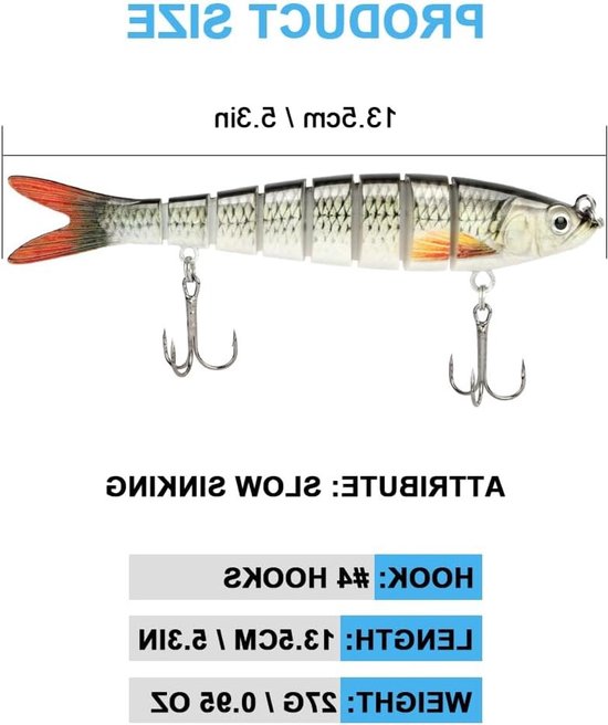 Vissen met 3 Stuks Wobblers en Dobbler Pike, Perfecte Aas voor Zoet en Zout Water, Geschikt voor Hobby- en Professionele Vissers van VISSEN — afbeelding 5