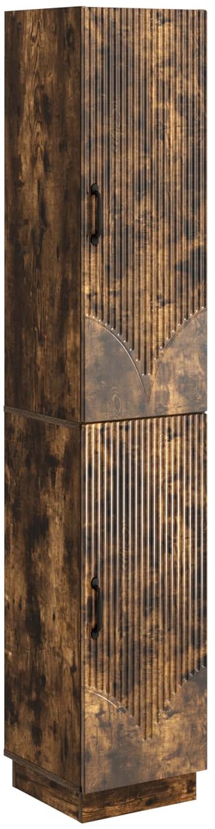 vidaXL Kast - Set - 2 - st - Gerookt - eiken - Bewerkt - hout Gerookt eiken