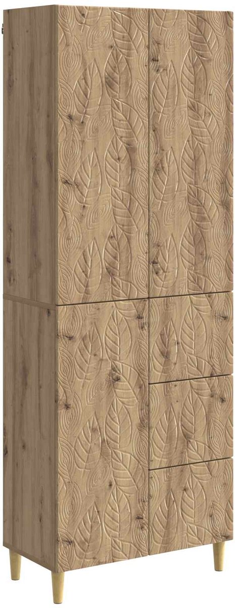 vidaXL Kast - Set - 2 - st - Artisanaal - eiken - 66 - x - 34.5 - x - 90 - cm Artisanaal eiken