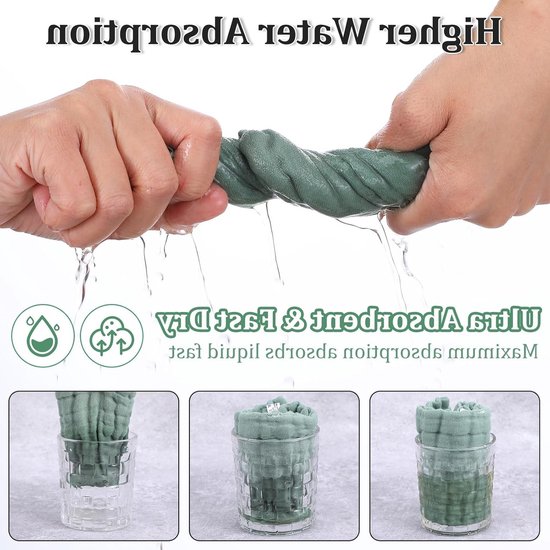 Set van 6 Muslin Baby Wasdoeken 25 x 25 cm van Biologisch Katoen, Zachte Doeken voor Babyverzorging, Handdoeken en Spuugdoeken voor Jongens en Meisjes — afbeelding 4