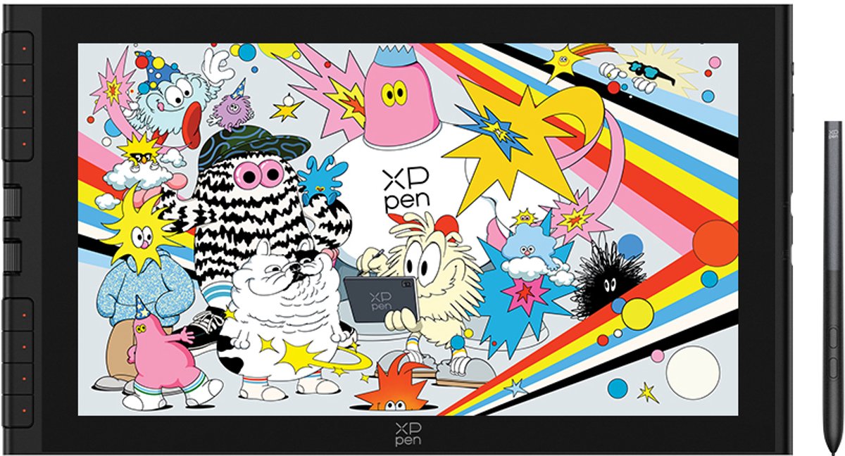 XPPen Artist 16 3e generatie grafisch tablet met 15,4-inch scherm - X4 Smart Chip stylus, 16.000 drukgevoeligheidsniveaus, ontspiegelend gelamineerd scherm, X-Dial scrollwiel - Compatibel met Windows/Mac/Android/Chrome