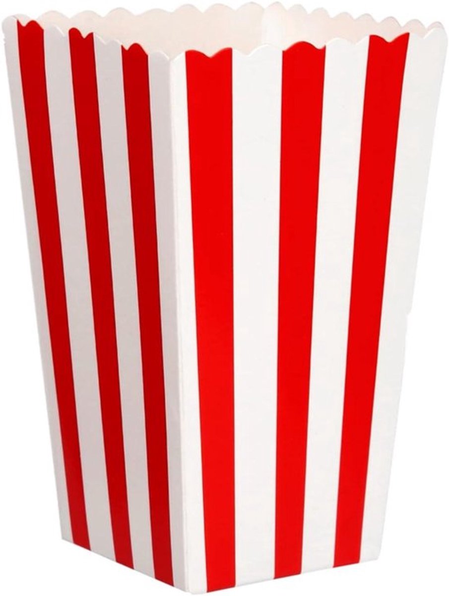 26 Stuks Popcornzakken voor Feestelijke Snacks - Rood met Witte Strepen - Perfect voor Verjaardagen en Kerstmis