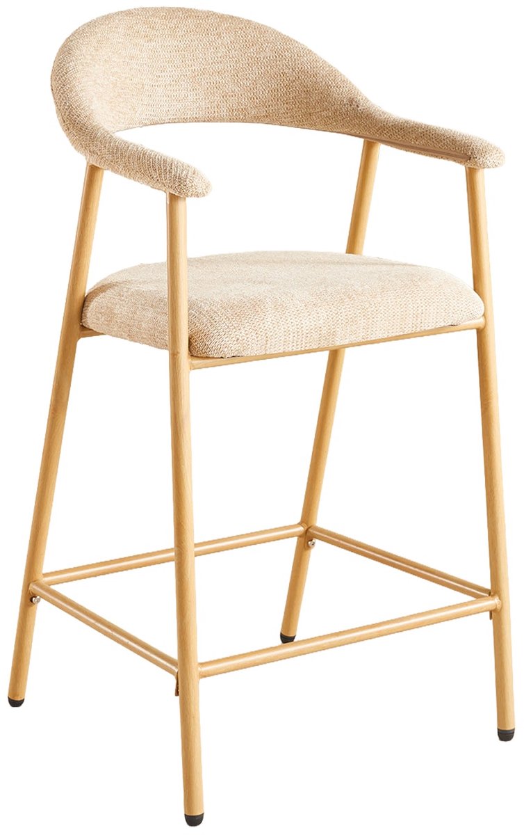 SET DEAL 4 stuks: Barkruk Japandi bruin Mika lichtbruin minimalistische barstoel japanse stijl
