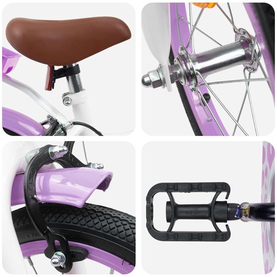 vidaXL - Kinderfiets - Met - Zijwieltjes - 14 - Inch - voor - 3-5 - jaar - oud - Paars van VidaXL — afbeelding 3