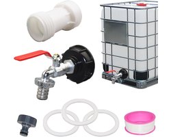 IBC-tankadapter voor 1000 liter watertank, regenwateropvang, tuinirrigatie en buitengebruik