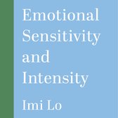 Titel 'Emotional Sensitivity and Intensity' van Imi Lo op blauwe achtergrond met groene streep.