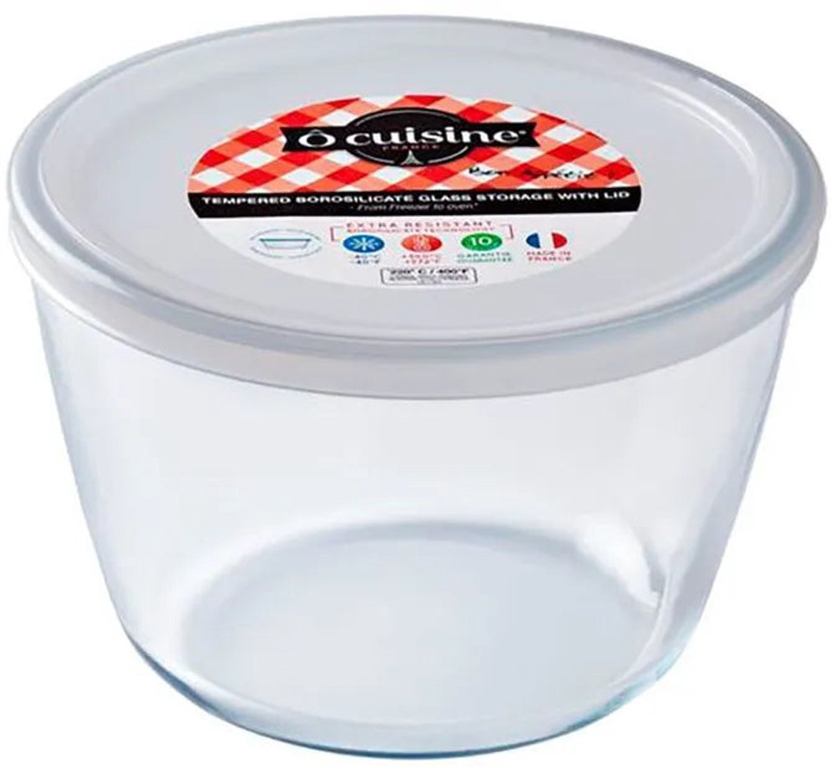 O'Cuisine Ronde bewaarbox - Glas met Deksel - Luchtdicht - 1,6L