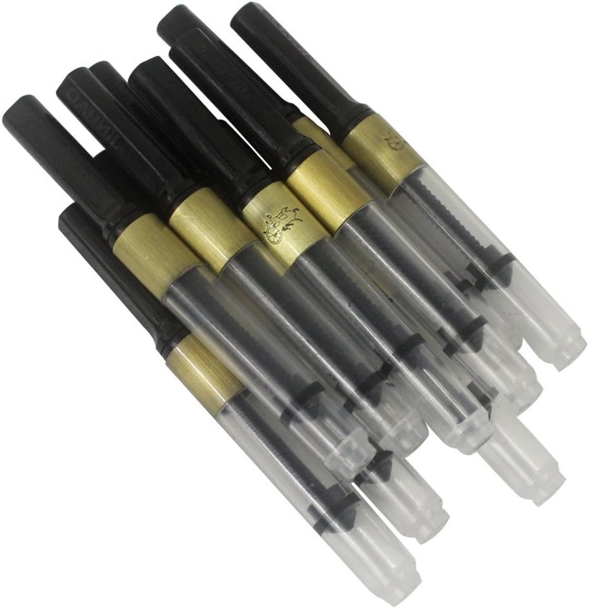 Deluxe Vulpen Set van 10 met Inktconverters en Schroefstijl in Bronzen Afwerking