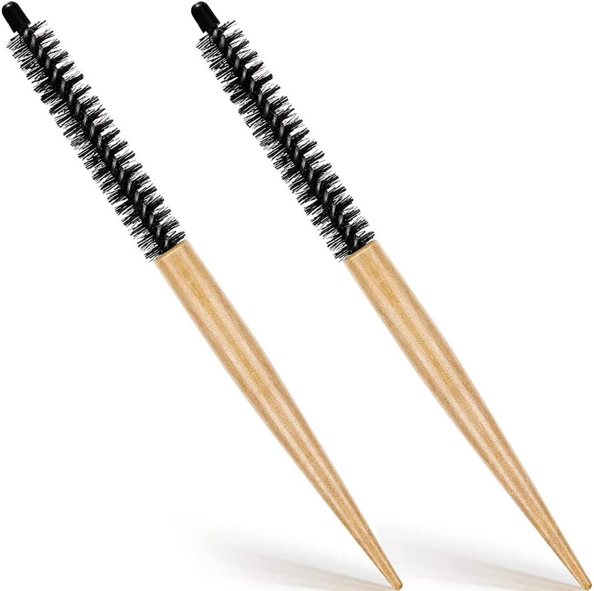 Set van 2 Kleine Ronde Haarborstels en Kam, Massagekam, Teaserborstel en Stylingaccessoires voor Dun Haar, Kort Haar en Pony's