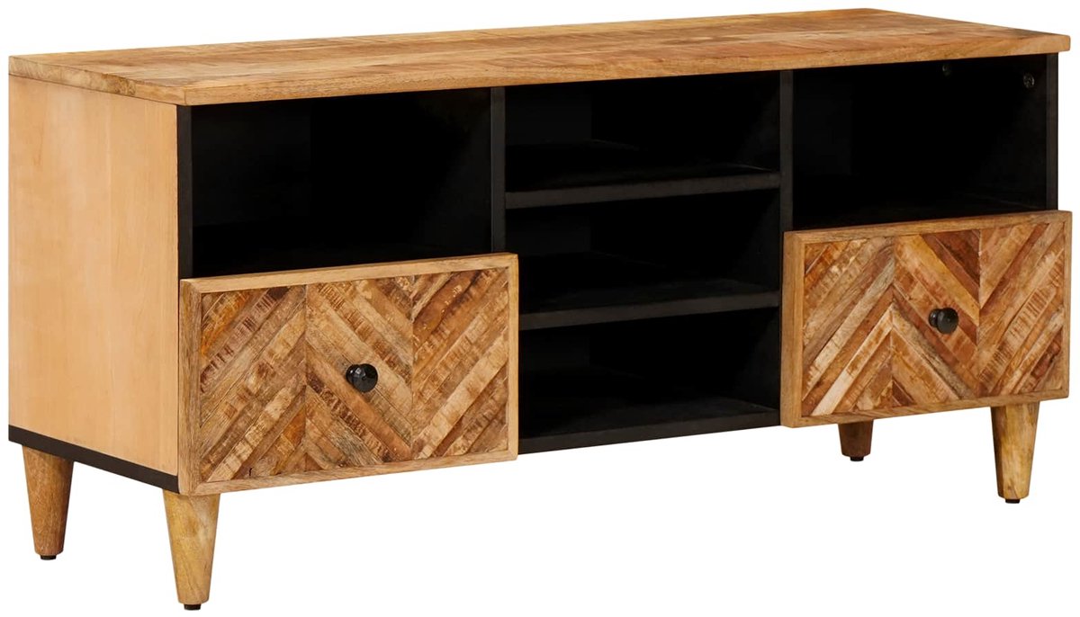 vidaXL - Opbergkasten - Bruin - 100 - x - 33,5 - x - 46 - cm - Massief - Mango - Hout