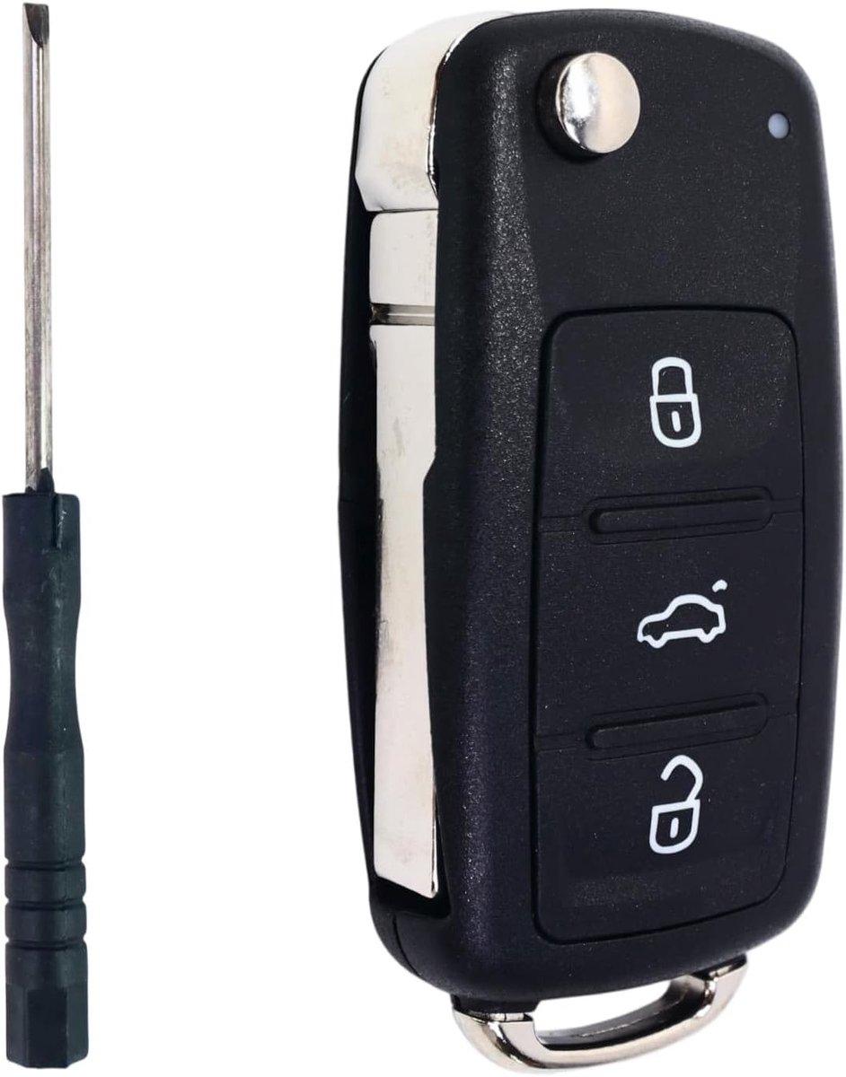 Key Case Remote Control voor VW Auto Sleutel - Beschermhoes Geschikt voor Polo MK6 Golf Skoda Tiguan Touareg Seat - Inclusief 1x Mini Schroevendraaier