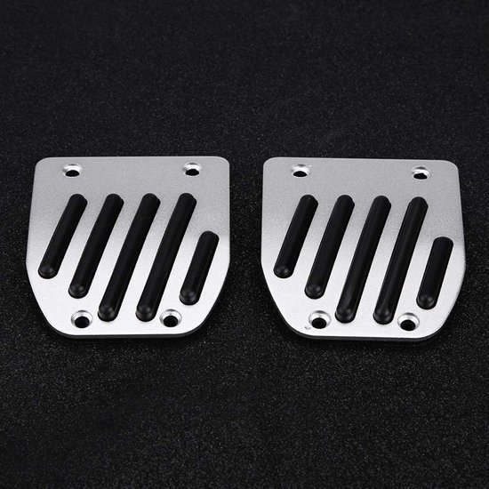 Auto Voetpedalen - Pedaal Covers - Handgeschakelde Transmissie - Antislip Oppervlak - 4 Stuks - Zilver Zwart van Merkloos — afbeelding 3