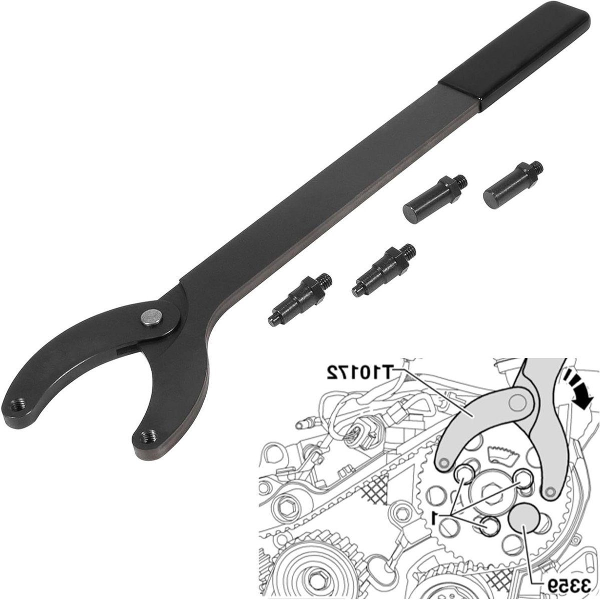 Motortandriem Gereedschap - Distributieriem Tool - Motoronderhoud - Specifiek Ontwerp - 42cm Pakket - Zilver