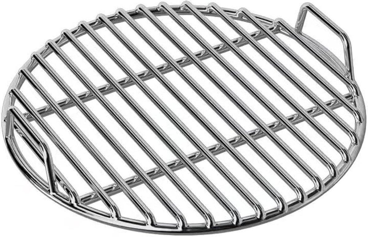 Grillrooster Vervanging - Rond Rooster - Buiten Koken - Extra Dik Staal - 33cm Diameter - Zilverkleurig