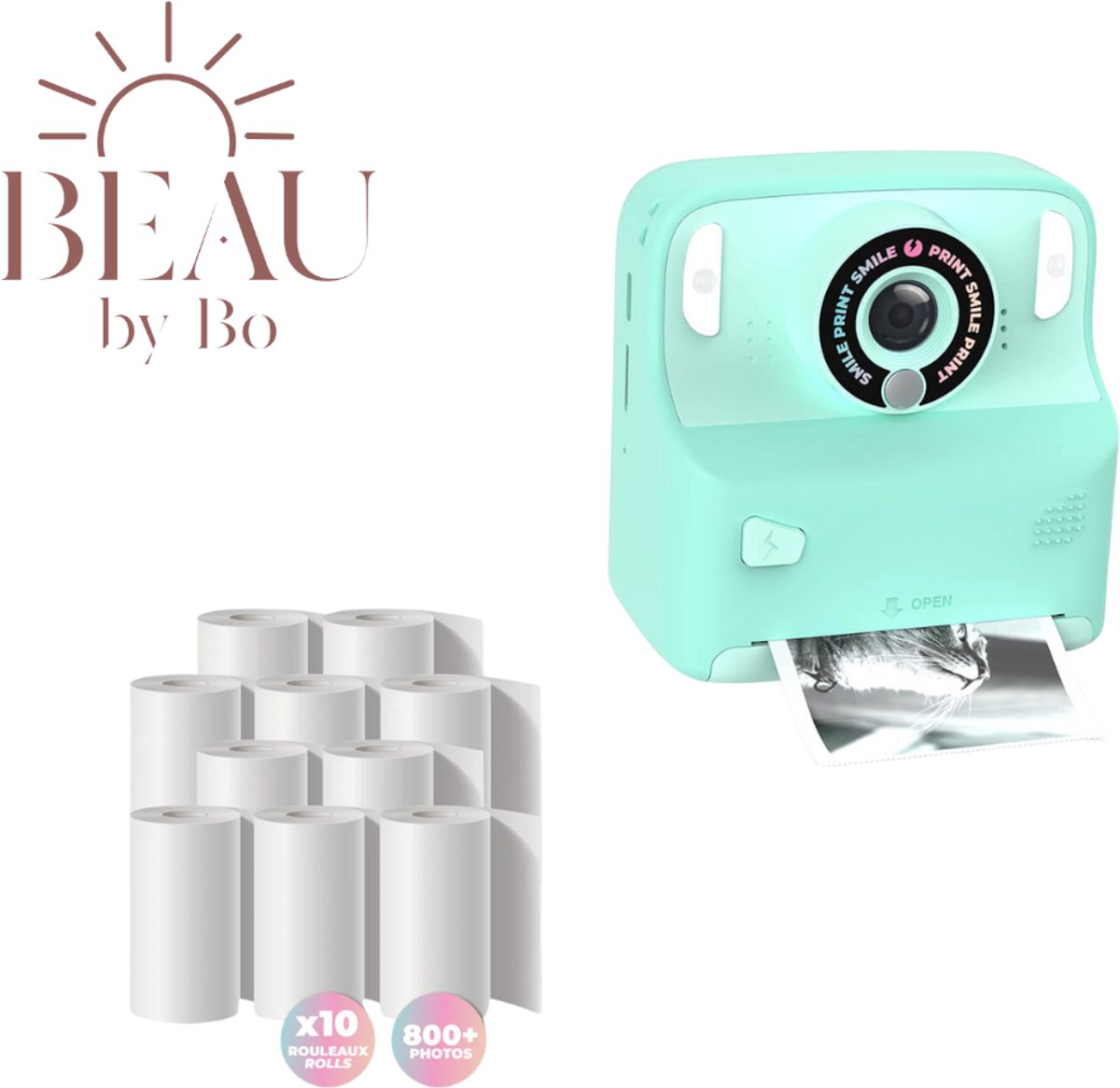 Bundel MOB Pixiprint Camera Turquoise + Pixiprint Refill Kit - 10 rollen
