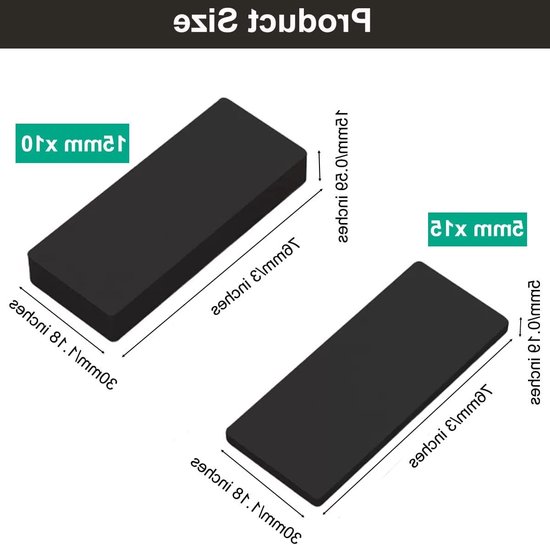 25 Stuks Zelfklevende Hoofdbord Stoppers - Meubel Wandbeschermers van EVA Schuim, Geluidsdempers voor Bedframe, 10 Stuks 15mm en 15 Stuks 5mm Dikte (Zwart) van Merkloos — afbeelding 4