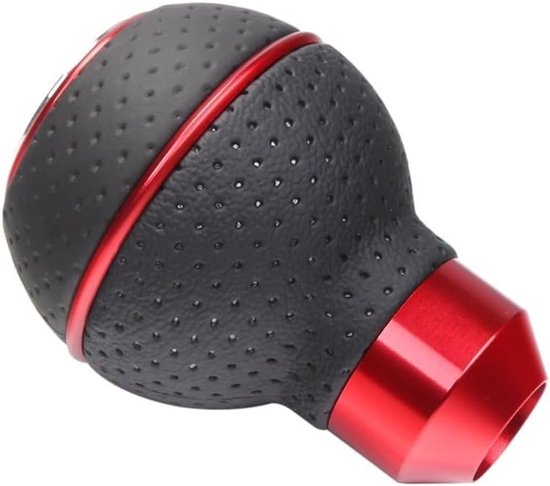 Versnellingspook - Schakelpookknop - Auto Interieur - Aluminium en Leer - 5 Versnellingen - Rood — afbeelding 5