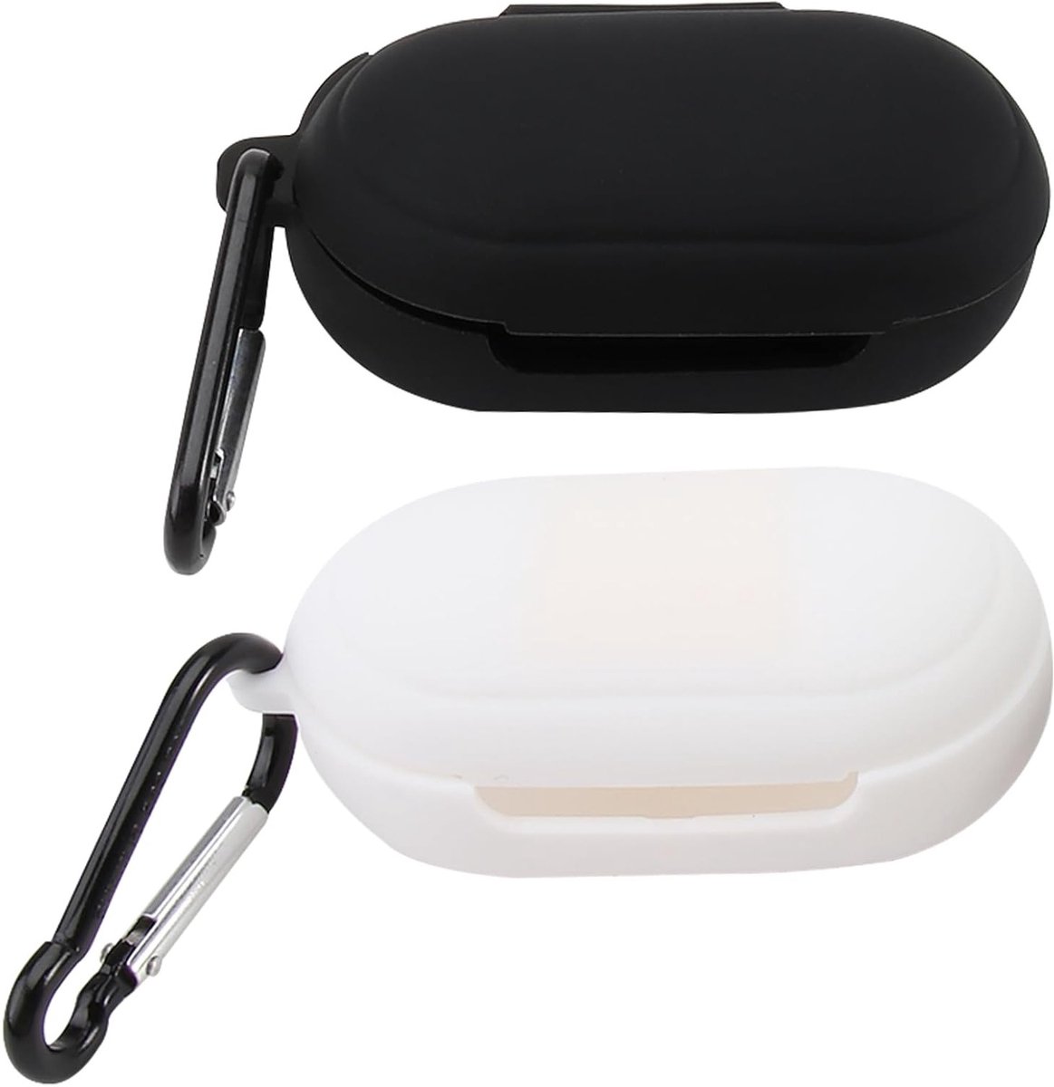 Siliconen Oplader Case voor Buds Plus - Beschermende Compacte Oordopjes Houder voor Dames en Heren - 2 Stuks (Zwart)