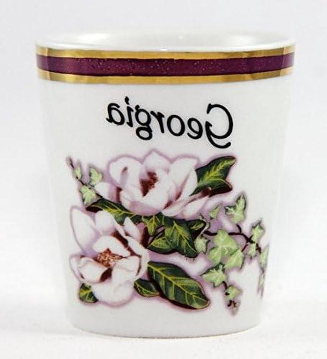 Shotglas - Borrelglas Glaasje - Drank Serveren - Zeldzaam Souvenir - 5x6 cm - Wit Marmer