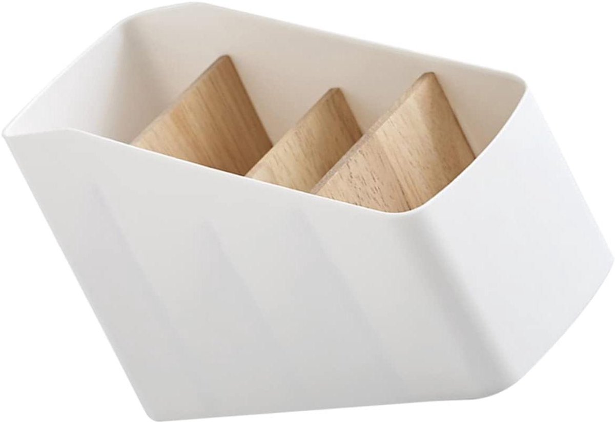 Make-up Organizer - Cosmetica Opberger - Bureau Ordenen - Glad Oppervlak - 18x12.7cm - Wit