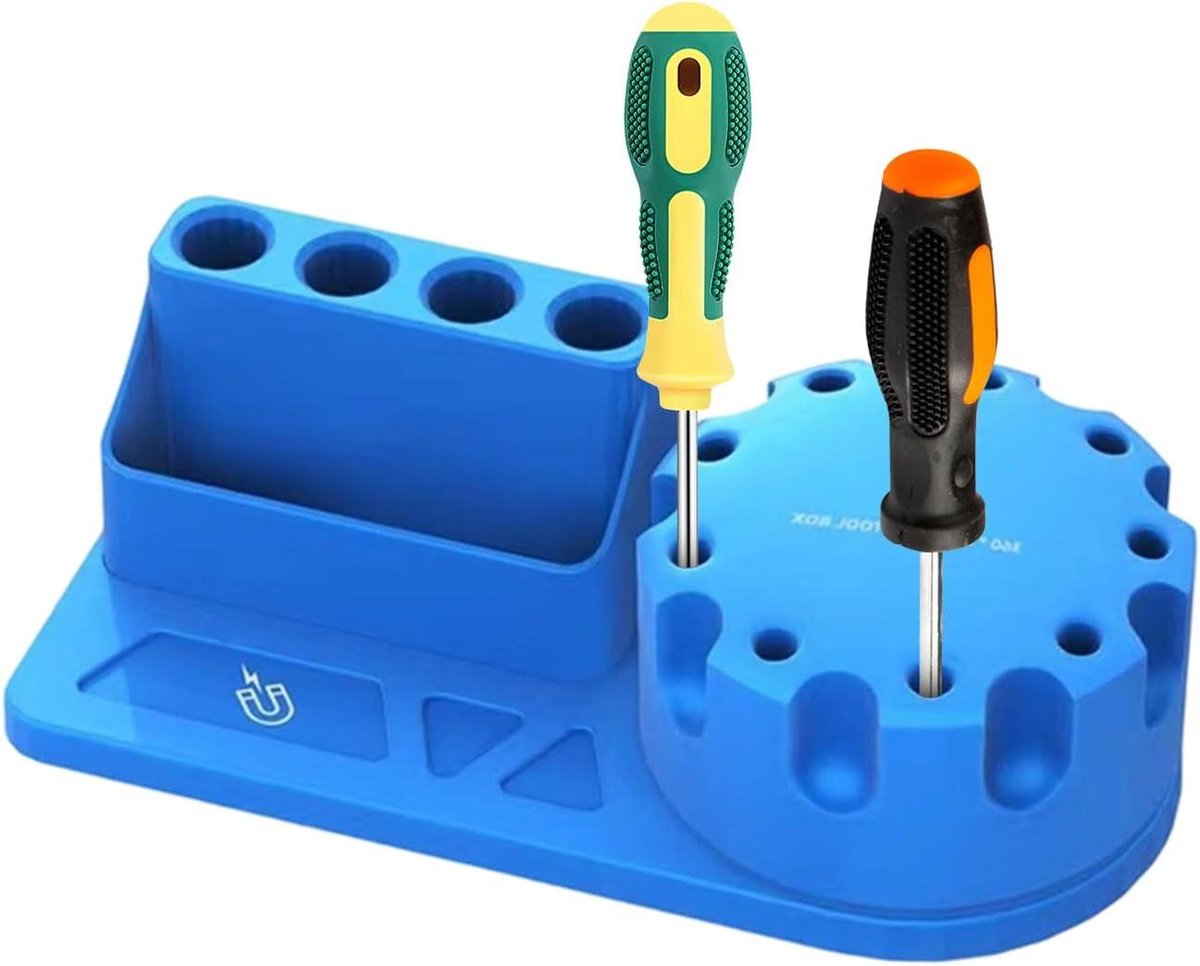 Schroevendraaier Organizer - Gereedschap Houder - Werkplaats Netjes - 360 Graden Draaibaar - 7.5B x 5.6H cm - Doorzichtig