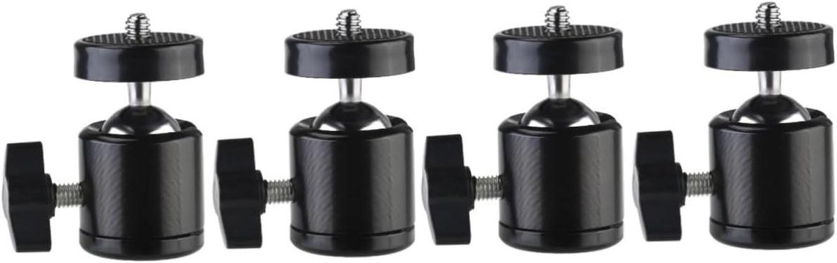 Mini Statiefkop - Balhoofd Statief - Camera Stabilisatie - 360 Graden Draaibaar - 1/4" Schroefdraad - Zwart