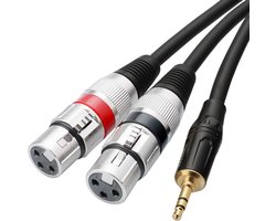 Câble de microphone stéréo double XLR femelle vers TRS 3,5 mm, répartiteur en Y pour 2 microphones, câble mini-jack 1/8 pour caméra et équipement audio professionnel - longueur 2 mètres