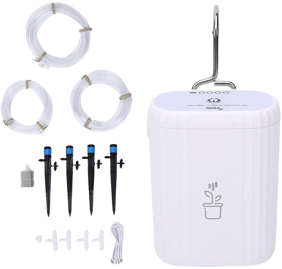 Automatische Watergift Set - Slimme Irrigatie - Planten Verzorgen - App Bediening - 4 Druppelaars - Wit