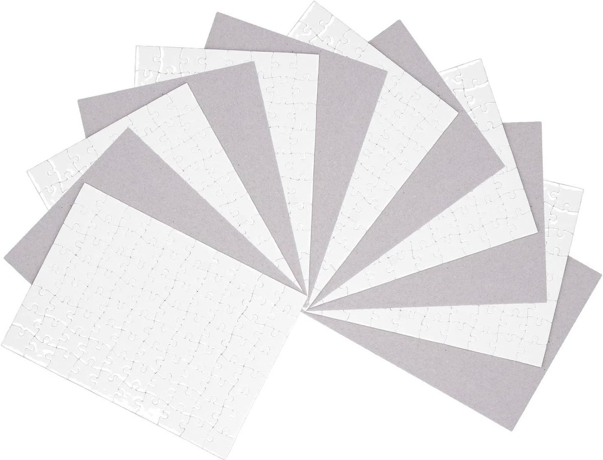 Sublimatie Puzzels - Blanco Puzzels - Hittepers Afdrukken - Waterbestendig Karton - 80 Stukjes Per Set - Wit